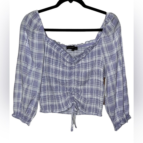 NWT Almost Famous Striped Crop Top Sz Large - Picture 1 of 9